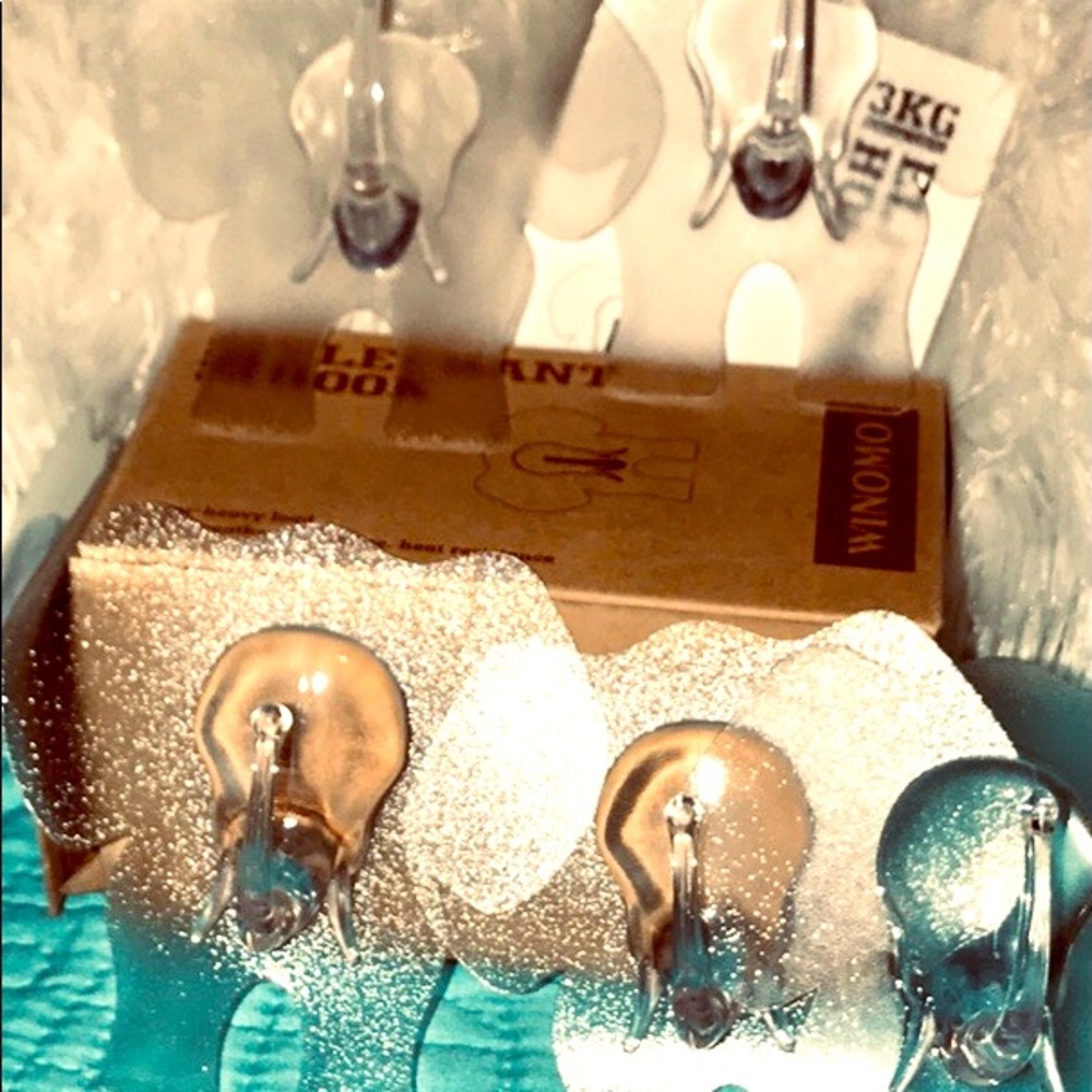 New 6Pc Set Clear Elephant Hooks